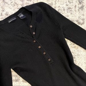 Black thick ribbed body con dress